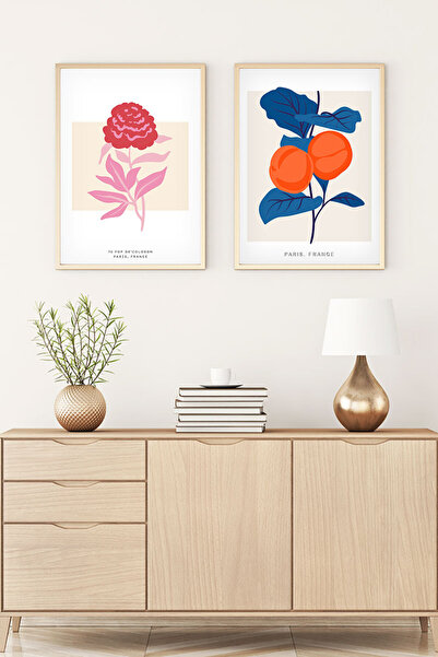 huhuli Set de pictură modernă cu ramă din lemn huhu172