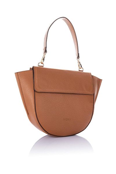 Getcho Lampus Women's Tan Half Moon Model Cross Strap Women's Hand and Shoulder Bag Pu Leather Zipper Design