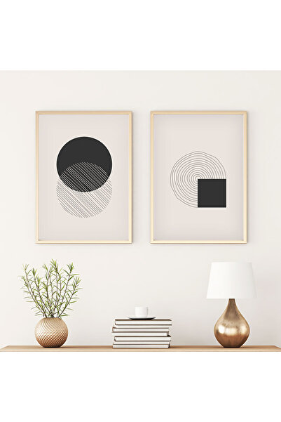 huhuli Set de pictură modernă cu ramă din lemn huhu86