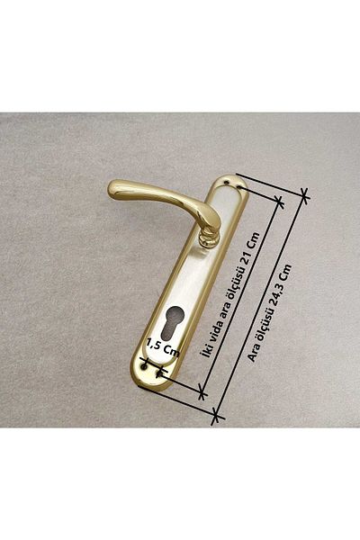 KOLDOOR Kumru Titanium Satin Mirrored Yale Steel Door Handle + Door Father Left Push One Way