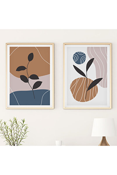 huhuli Set de pictură modernă cu cadru din lemn huhu40