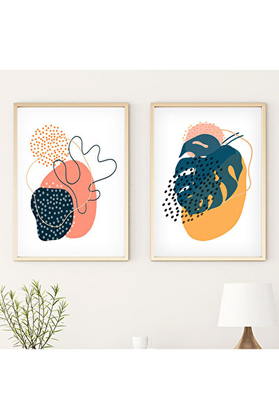 huhuli طقم لوحات حديثة بإطار خشبي huhu43