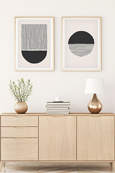 huhuli Set de pictură modernă cu ramă din lemn huhu142