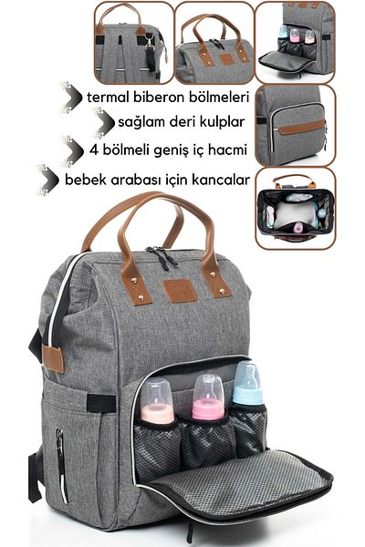 Sahra Stain Resistant Waterproof Mother Baby Care Backpack with Thermal Compartment