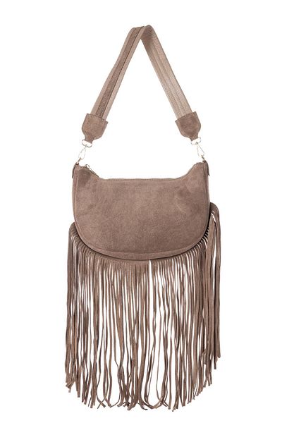 Getcho Burton Women's Genuine Leather Tassel Detailed Shoulder Bag