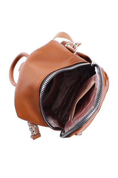 Getcho Loma Women's Tan Washed Leather Backpack - Multi-Compartment, Comfortable and Stylish Everyday Shoulder Bag Model