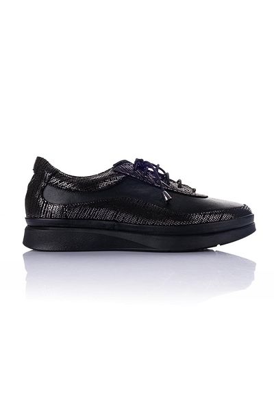 Getcho Sanna Women's Genuine Leather Black Casual Shoes