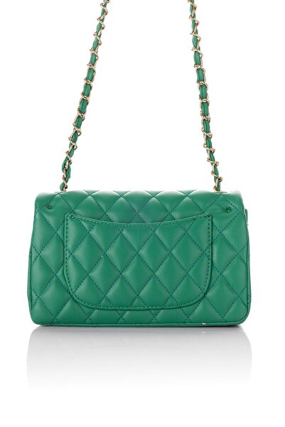 Getcho Yates Women's Grass Green Chain Strap Quilted Crossbody Bag - Faux Leather Casual Stylish Durable Design
