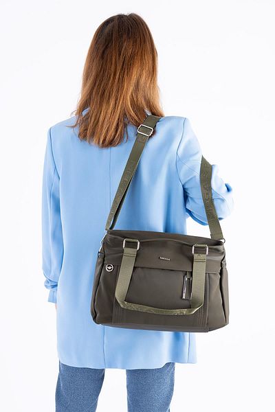 Getcho Sakrotes Women's Green Multi-Eye Large Size Women's Shoulder Bag Pu Leather Zipper Daily Use