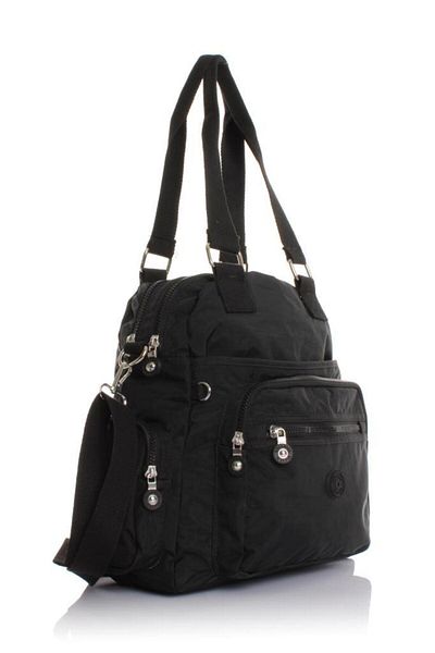 Getcho Galla Black Women's Shoulder Bag Multi-Eye Lightweight Fabric Waterproof Cross Strap for Daily Use