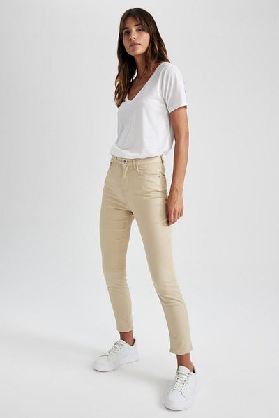 DeFacto Gabardínové kalhoty Rebeca Slim Fit s vysokým pasem M0649az23sm