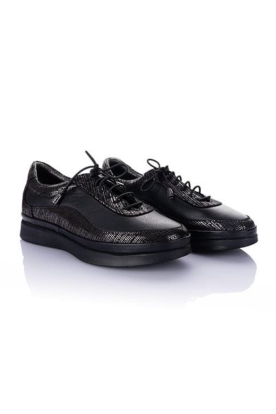 Getcho Sanna Women's Genuine Leather Black Casual Shoes