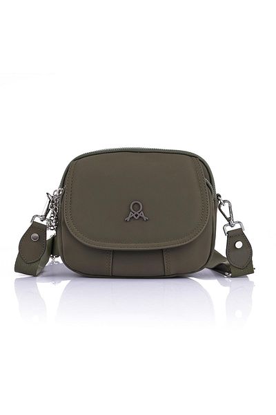Getcho Kalinde Green Women's Crossbody Bag Small Size Double Zipper Cover with Strap Daily Sports Use