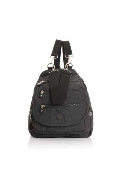 Getcho Paren Women's Waterproof Crinkle Black Women's Backpack with Replacement Shoulder Strap Suitable for Daily Use