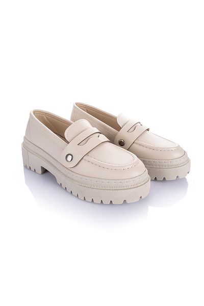 Getcho Pantofi de damă Edam cu cataramă dublă, bej