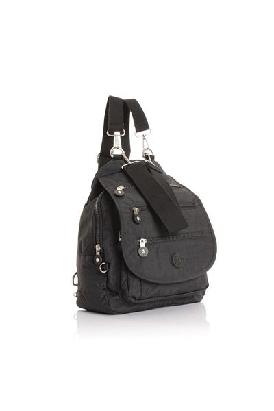 Getcho Paren Women's Waterproof Crinkle Black Women's Backpack with Replacement Shoulder Strap Suitable for Daily Use