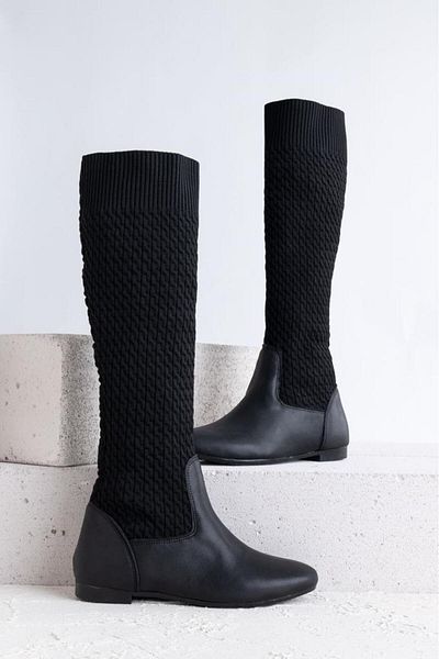 Getcho Ghete de damă Darel negre din tricotaj