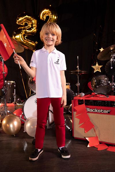 DeFacto Boy's Red Gabardine Basic Straight Pants X4224A622Sm