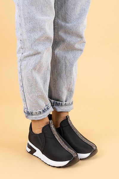 Getcho Mano Women's Parachute Fabric Thick Soled Black Casual Shoes