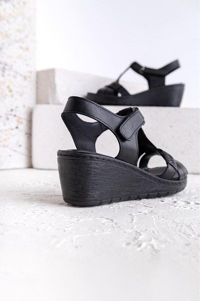 Getcho Sandale ortopedice de zi cu zi pentru femei Elroy – Toc pană, model confortabil de vară cu velcro