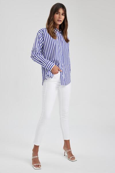 DeFacto Gabardínové kalhoty Rebeca Slim Fit s vysokým pasem M0649az23sm