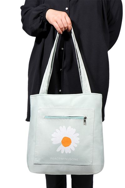 Toz Vintage Canvas Daisy Patterned Cloth Shoulder - Shoulder Bag