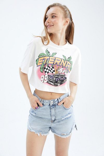 DeFacto Cool Oversize Fit tričko s krátkym rukávom zo 100 % bavlny Z2177az23sm