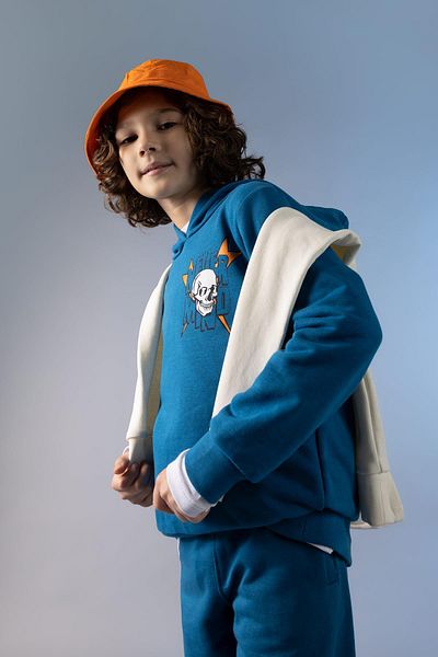 DeFacto Boy's Back Printed Hooded Sweatshirt Z2840a623sp