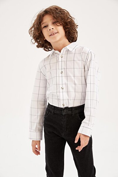 DeFacto Boy's Regular Fit Poplin Long Sleeve Shirt Z2658a622wn