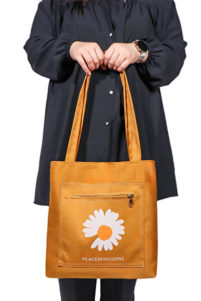 Toz Vintage Τσάντα ώμου από καμβά με σχέδιο Daisy