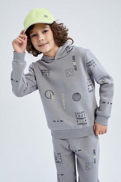DeFacto Boy's Regular Fit Hooded Thick Sweatshirt V3307a623sp