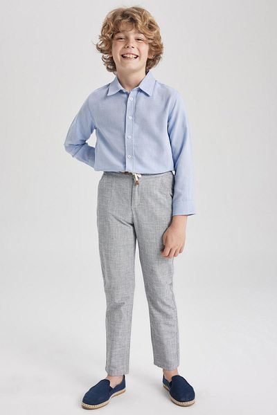 DeFacto Boy's Standard Leg Linen Blended Trousers Z1706a623sm