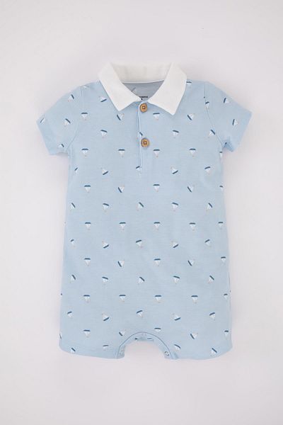 DeFacto Sea Printed Pique Jumpsuit for Baby Boy - Z2336a223sm