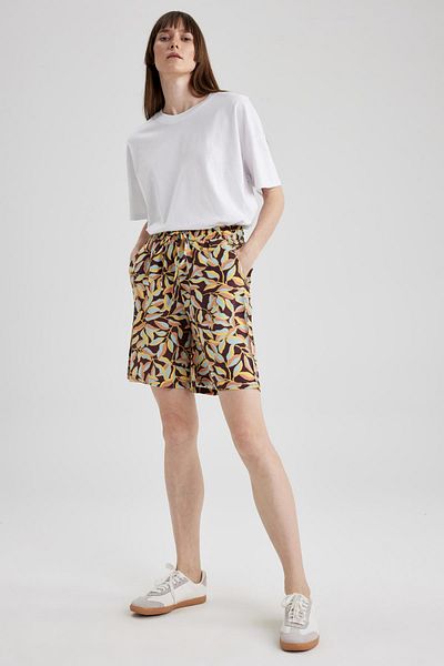 DeFacto Viskose-Shorts mit hoher Taille und weitem Bein L7411az23hs