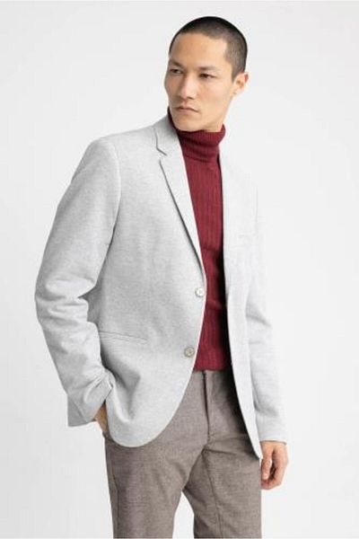 DeFacto Slim Fit Textured Blazer Jacket N0503az23sp