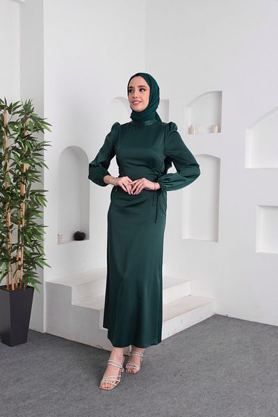 Aranlı tekstil Rochie din satin legată cu tuburi laterale