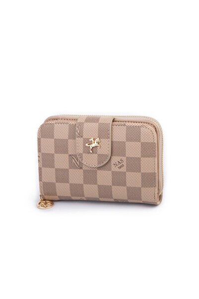 bundle island portofel orizontal feminin bej-gri