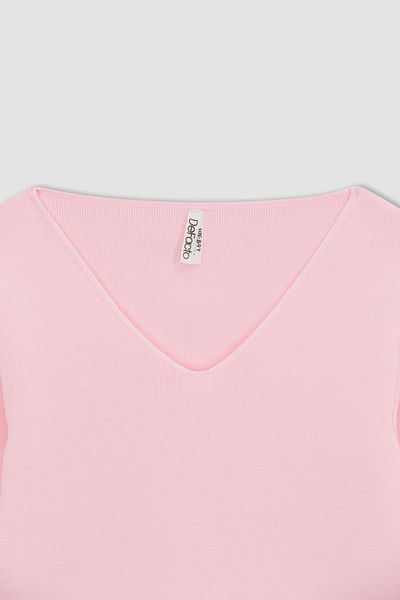 DeFacto Girl's Crop V-Neck Sweater Z4923a622wn