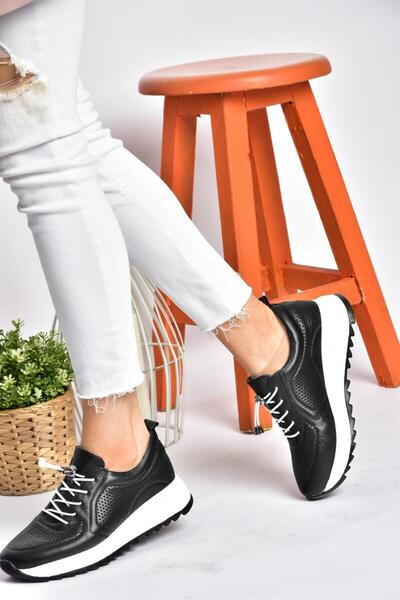 Fox Shoes حذاء رياضي أسود من الجلد الطبيعي P540009203