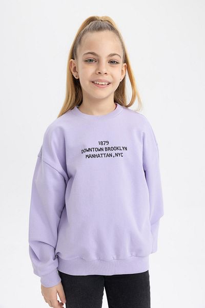 DeFacto Dívčí mikina Relax Fit Crew Neck s potiskem Z4188a623sp