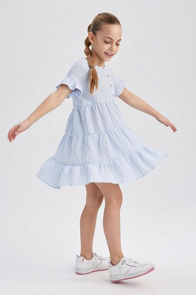 DeFacto Baby Girl Quilted Short Sleeve Flywheel Dress Tyc00719856892