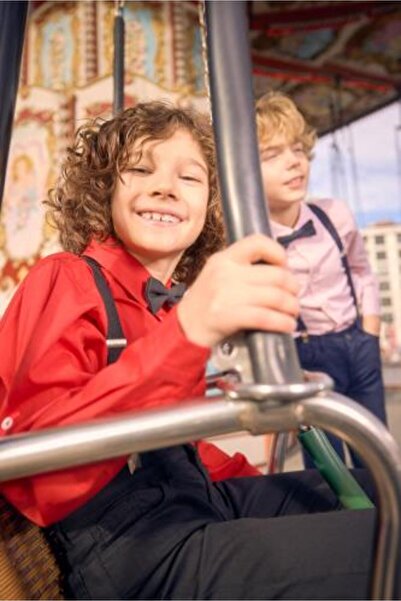 DeFacto Червена риза с дълъг ръкав и папийонка за момче, комплект от 2 части Z4152a623sm