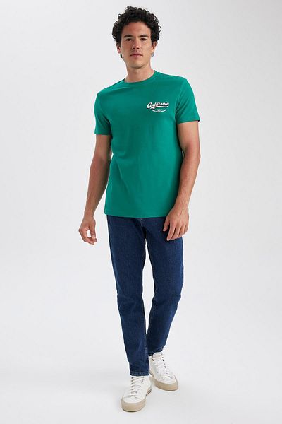 DeFacto Slim Fit Crew Neck Printed 100% βαμβακερό T-shirt Z5451az23sm