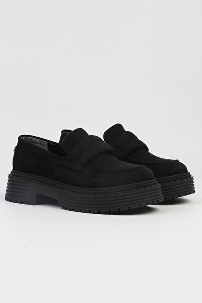 Pierre Cardin ® | PC-52433-3076 Süet Siyah-Kadın Loafer Günlük Ayakkabı