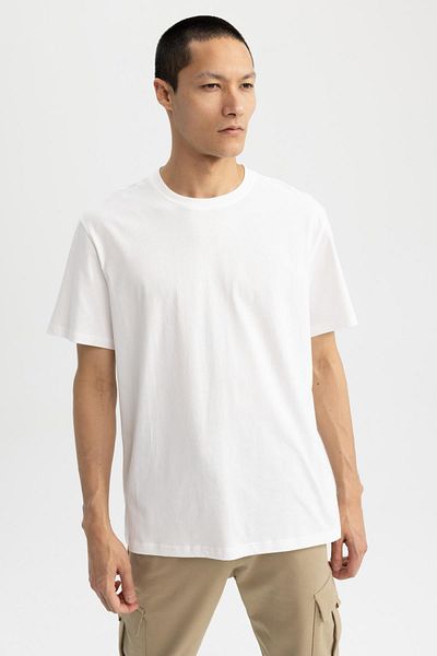 DeFacto Νέο Regular Fit Crew Neck 100% βαμβακερό T-shirt Z6860az23sm