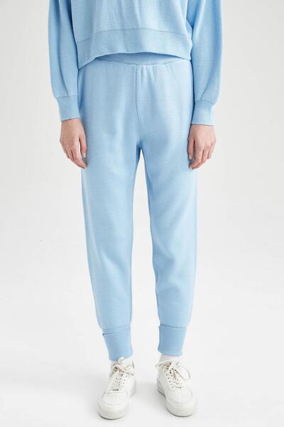 DeFacto Základní pletené kalhoty Jogger - rovný pas s elastickými nohavičkami a kapsami Z7002Az22Wn