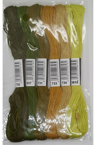 ALMİŞ 6 Pieces Cross Stitch 8 Meters 6 Layers Different Color Cross Stitch Embroidery Rococo Thread-730 3819