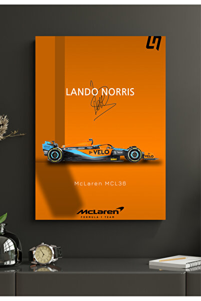 Hobiart Mclaren Lando Norris Formula F1 33x48 Poster Duvar Posteri Çift Taraflı Bant Hediye