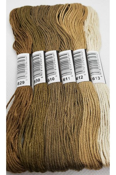 ALMİŞ 6 Pieces Cross Stitch 8 Meters 6 Layers Different Colors Cross Stitch Embroidery Rococo Thread-829 613