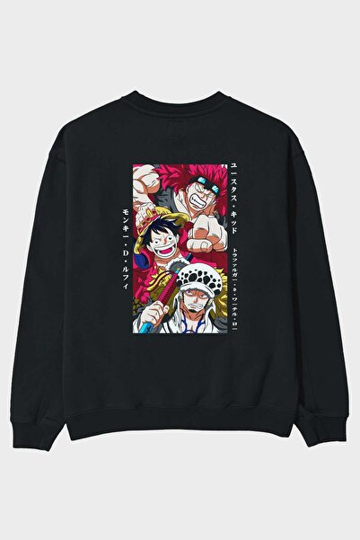 Ankhises SUPER NOVAS jednodijelni anime Arka Štampano crna Oversize kroj maji...